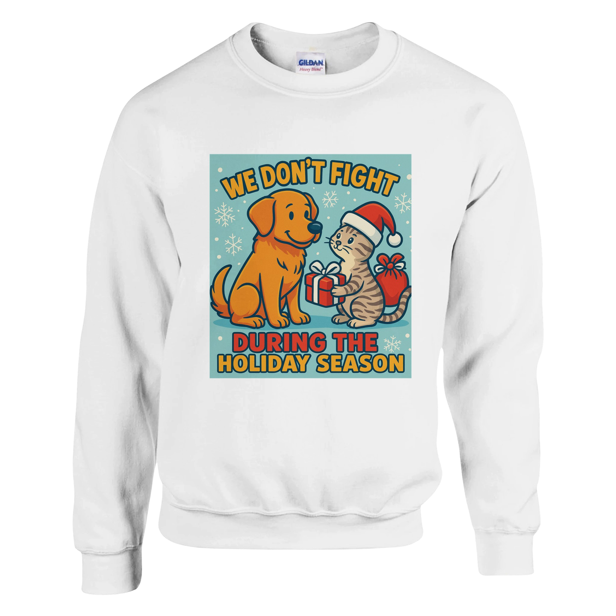 Cat & Dog Peaceful Christmas Sweatshirt