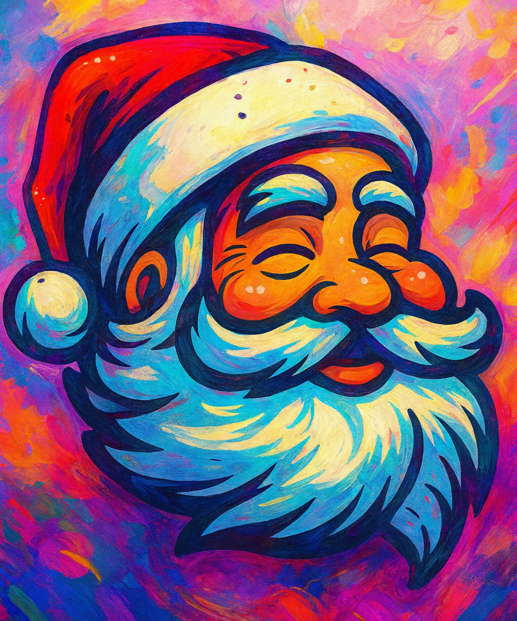Gradient Colorful Santa T-Shirt
