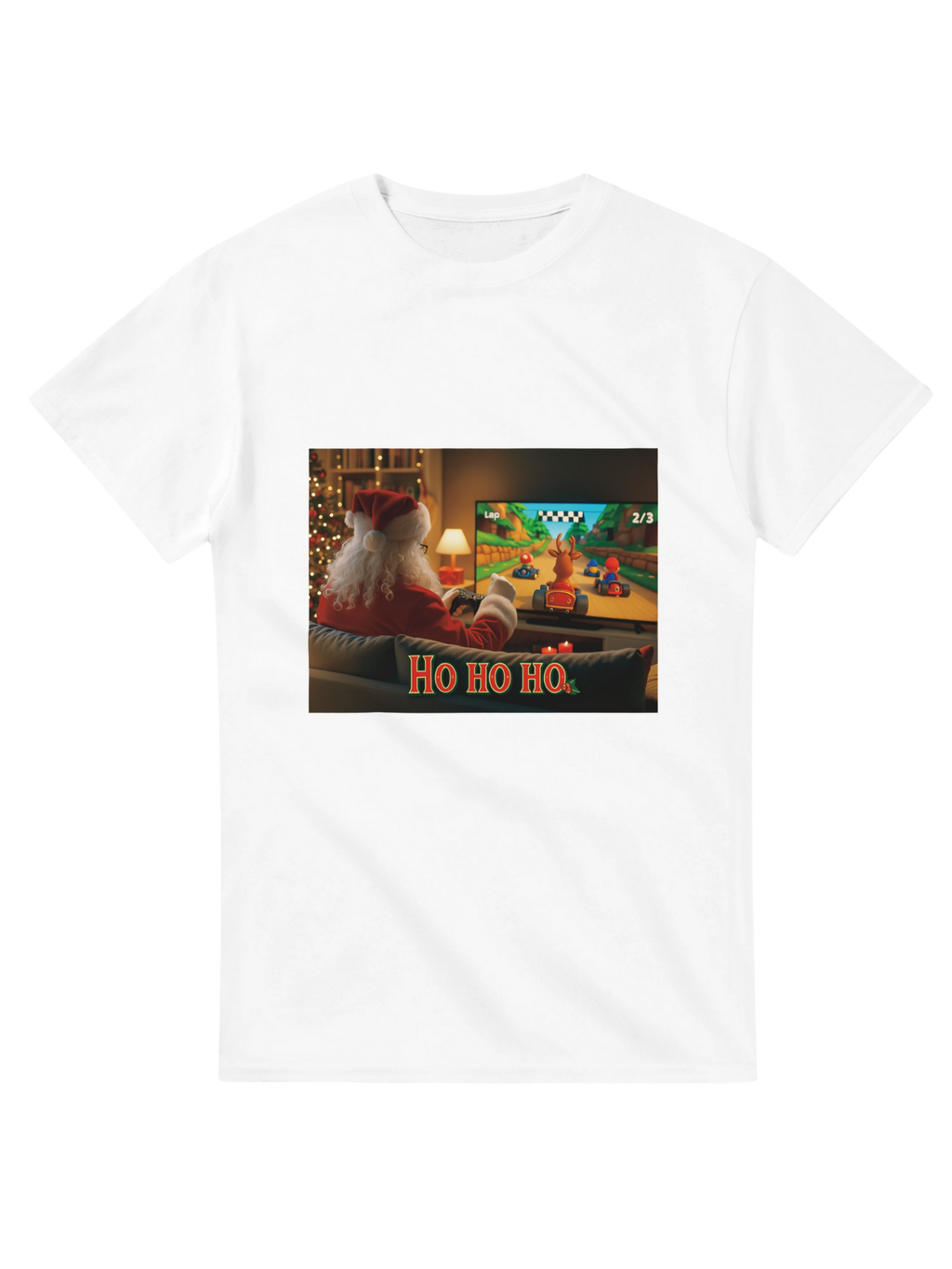 Santa playing a Racing Game T-Shirt