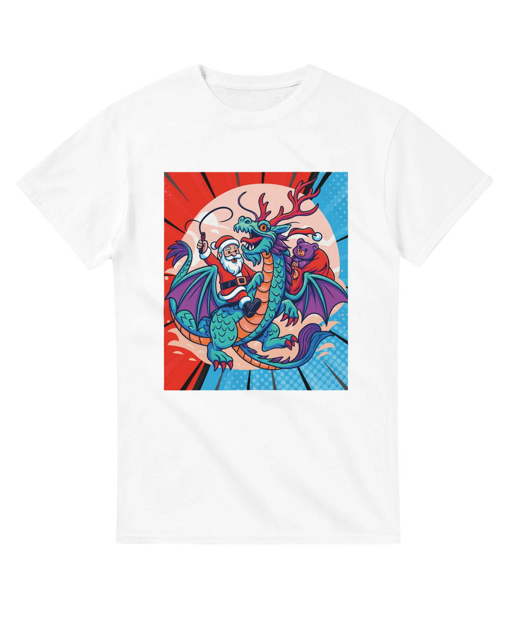 Cartoon Santa on a Dragon